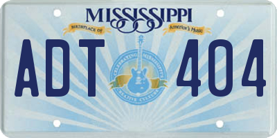 MS license plate ADT404