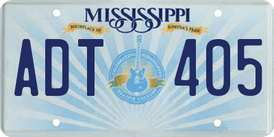 MS license plate ADT405