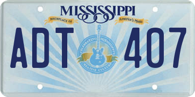 MS license plate ADT407