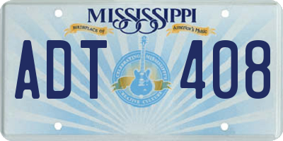 MS license plate ADT408