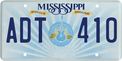 MS license plate ADT410