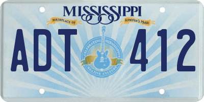 MS license plate ADT412