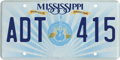 MS license plate ADT415