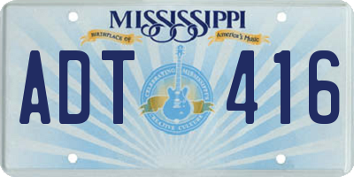 MS license plate ADT416