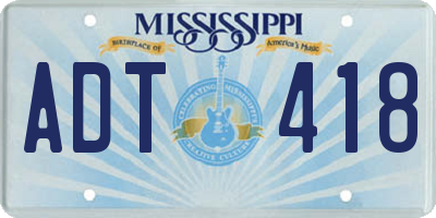 MS license plate ADT418