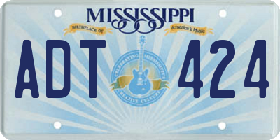 MS license plate ADT424