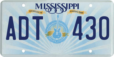 MS license plate ADT430