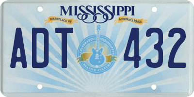 MS license plate ADT432
