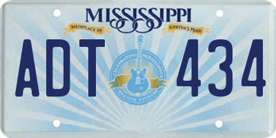 MS license plate ADT434