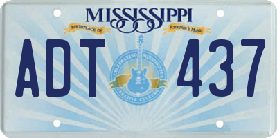 MS license plate ADT437