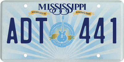 MS license plate ADT441