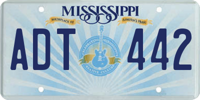 MS license plate ADT442