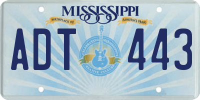 MS license plate ADT443