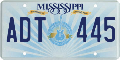 MS license plate ADT445