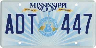 MS license plate ADT447