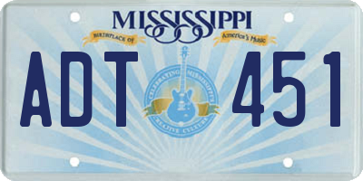MS license plate ADT451
