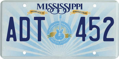 MS license plate ADT452