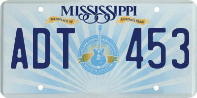 MS license plate ADT453