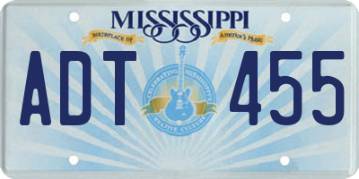 MS license plate ADT455