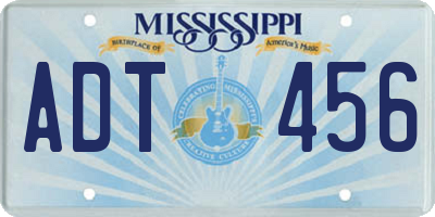 MS license plate ADT456