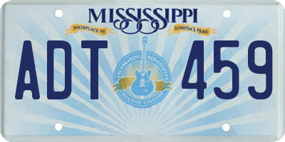 MS license plate ADT459