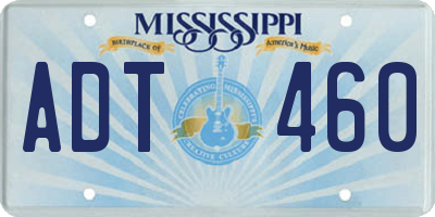MS license plate ADT460