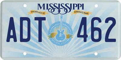 MS license plate ADT462