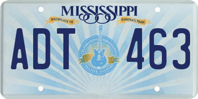 MS license plate ADT463