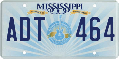 MS license plate ADT464