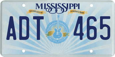 MS license plate ADT465