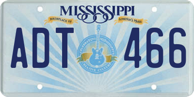 MS license plate ADT466