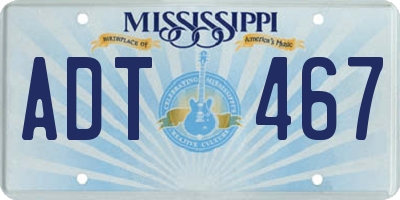 MS license plate ADT467