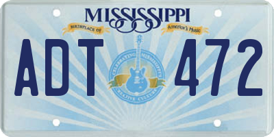 MS license plate ADT472