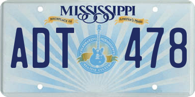 MS license plate ADT478