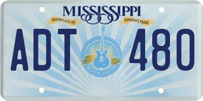 MS license plate ADT480