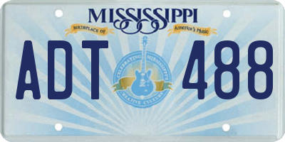 MS license plate ADT488