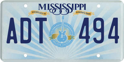 MS license plate ADT494