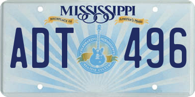 MS license plate ADT496