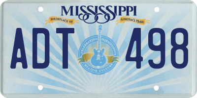 MS license plate ADT498