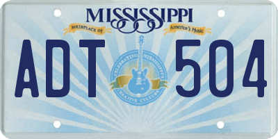 MS license plate ADT504