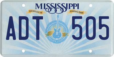 MS license plate ADT505