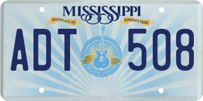 MS license plate ADT508