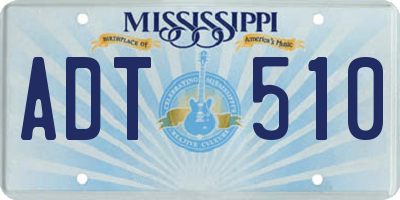 MS license plate ADT510