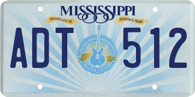 MS license plate ADT512