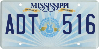 MS license plate ADT516