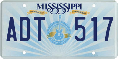 MS license plate ADT517