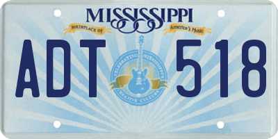 MS license plate ADT518