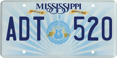 MS license plate ADT520