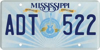 MS license plate ADT522