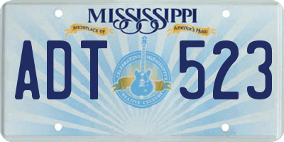 MS license plate ADT523